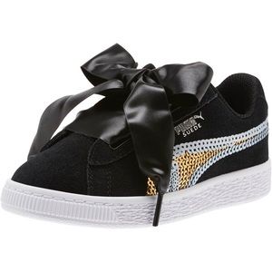Puma Baby girl suede satin bow sequin sneakers